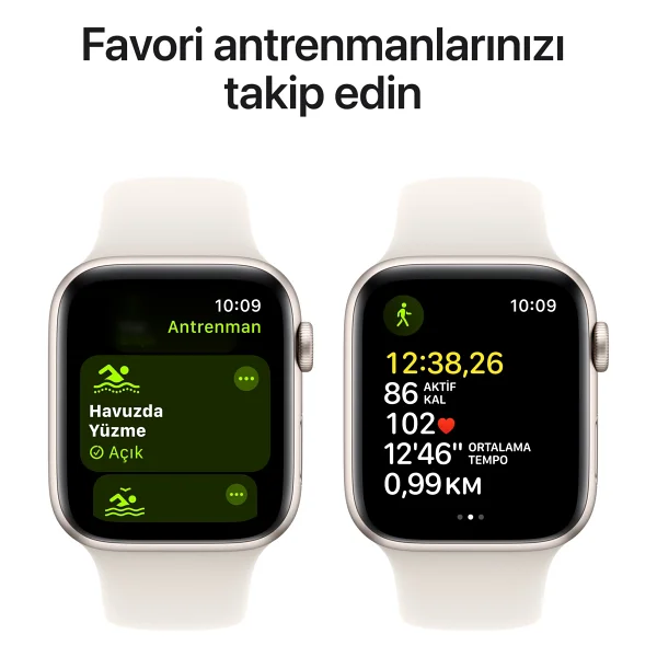 Apple Watch SE 2 2023 GPS 40mm Yıldız Işığı Alüminyum Kasa ve Spor Kordon Akıllı Saat - Görsel 6