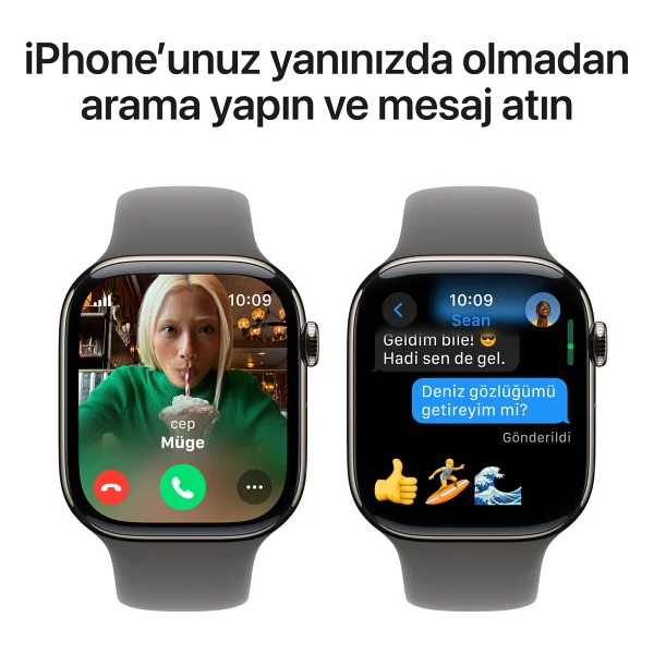 Apple Watch Series 10 GPS + Cellular 42mm Titanyum Kasa Spor Kordon Akıllı Saat - Görsel 7
