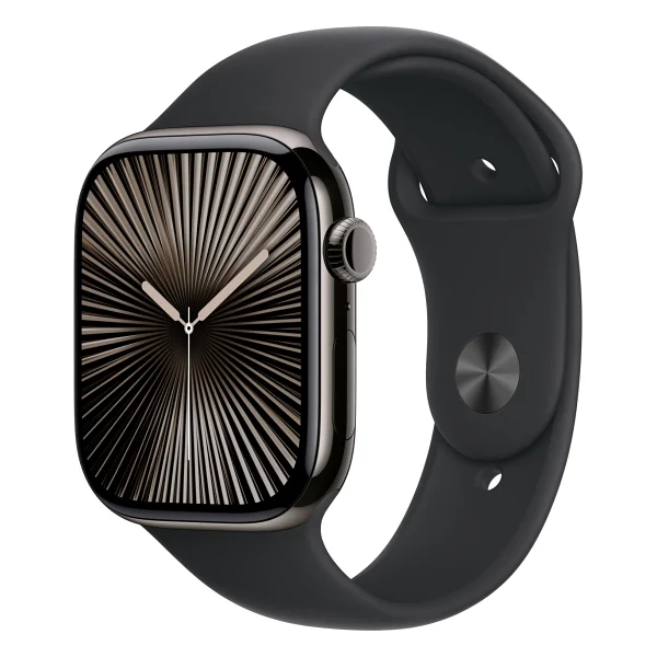 Apple Watch Series 10 GPS + Cellular 42mm Arduvaz Titanyum Kasa ve Siyah Spor Kordon Akıllı Saat - Görsel 2