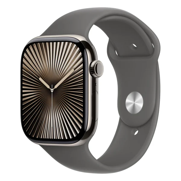 Apple Watch Series 10 GPS + Cellular 46mm Natürel Titanyum Kasa ve Taş Grisi Spor Kordon Akıllı Saat - Görsel 2