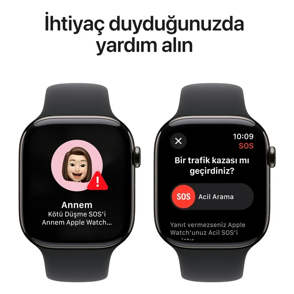 Apple Watch Series 10 GPS + Cellular 46mm Arduvaz Titanyum Kasa ve Siyah Spor Kordon Akıllı Saat - Görsel 6