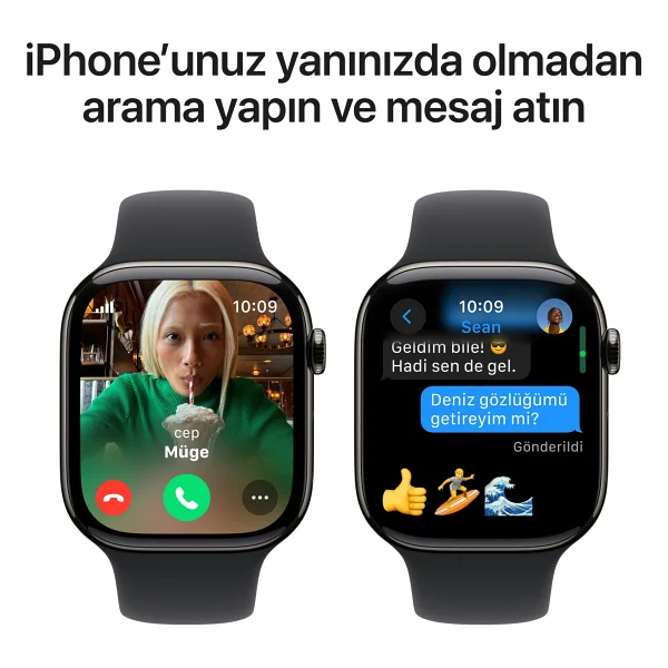 Apple Watch Series 10 GPS + Cellular 46mm Arduvaz Titanyum Kasa ve Siyah Spor Kordon Akıllı Saat - Görsel 7