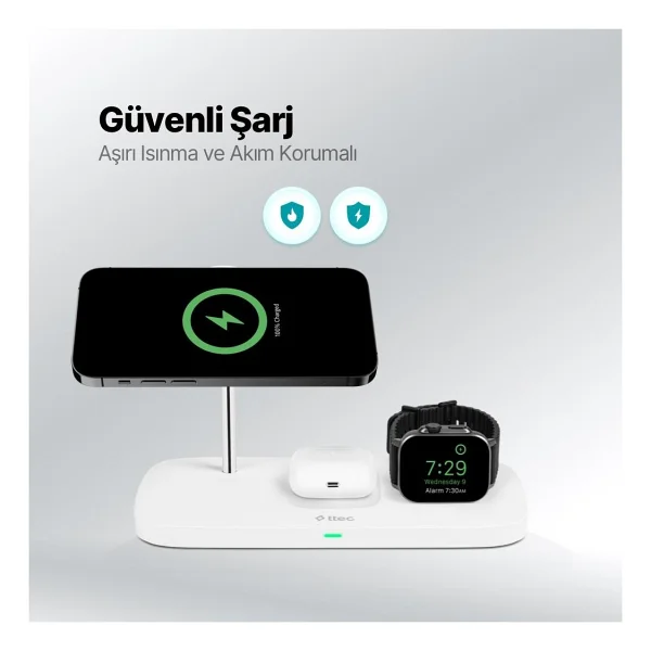 Ttec AirCharger Trio Up 2KS32B 3in1 MagSafe Kablosuz Hızlı Şarj Aleti - Görsel 4