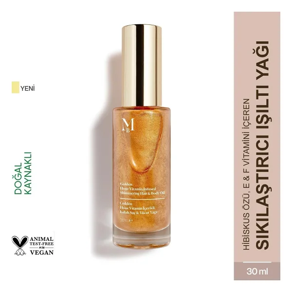 Misbahçe Golden Hour Vitamin içerikli Işıltılı 30 ml Saç Ve Vücut Yağı - Görsel 6