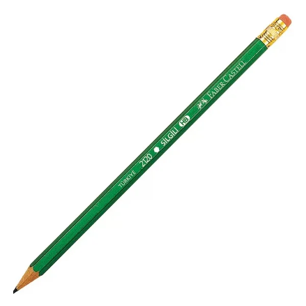 Faber-Castell 2120 Köşeli Silgili Kurşun Kalem - Görsel 4