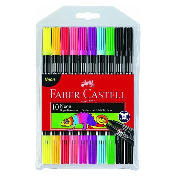 Faber-Castell Çift Taraflı Neon 10'lu Keçeli Kalem Seti - Görsel 5