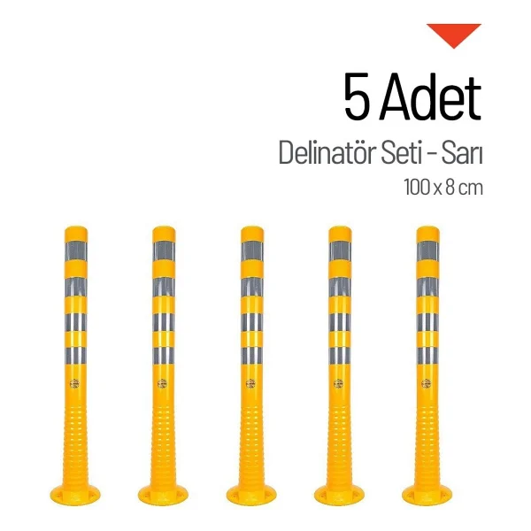 Delinatör 100 x 8 cm Sarı 5 Adet, Esnek Duba - Görsel 8