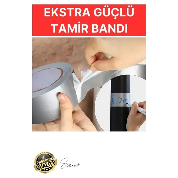 Svein 30 Adet 10 Mt Gri Lifli Tamir Takviye Onarım Bandı Su Geçirmez Sızdırmaz Kuvvetli Dayanıklı Çatlak - Görsel 4