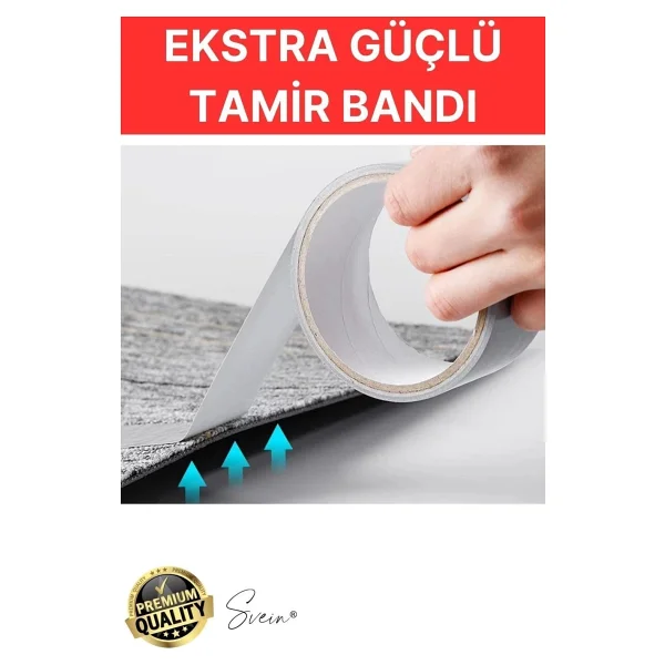 Svein 30 Adet 10 Mt Gri Lifli Tamir Takviye Onarım Bandı Su Geçirmez Sızdırmaz Kuvvetli Dayanıklı Çatlak - Görsel 5
