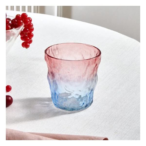 Karaca Glacier Mavi-Pembe 287 ml Su Bardağı - Görsel 2