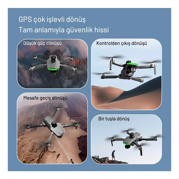 Piha S155 Drone 3 Axis Gimbal 2 Batarya İle 60 Dakika Uçuş Süresi Beni Takip Et Modu 4K HD Kamera Ve Lazerli Engelden Kaçınma Modu - Görsel 3