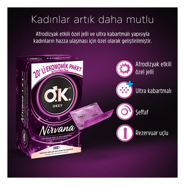 Okey Nirvana 40'lı Prezervatif - Görsel 2