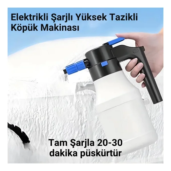 Coofbe 1.5Lt Yüksek Basınçlı Şarjlı Tam Otomatik Köpük Makinası Oto Yıkama Pompası Köpük Püskürtücü - Görsel 3