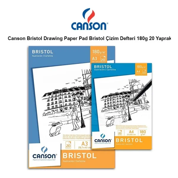 Canson Bristol Pad Bristol Çizim Defteri 180G 20 Yaprak - Görsel 4