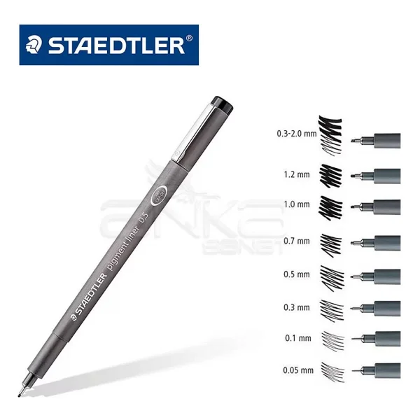 Staedtler Pigment Liner Siyah Çizim Kalemi 8li Set - Görsel 3