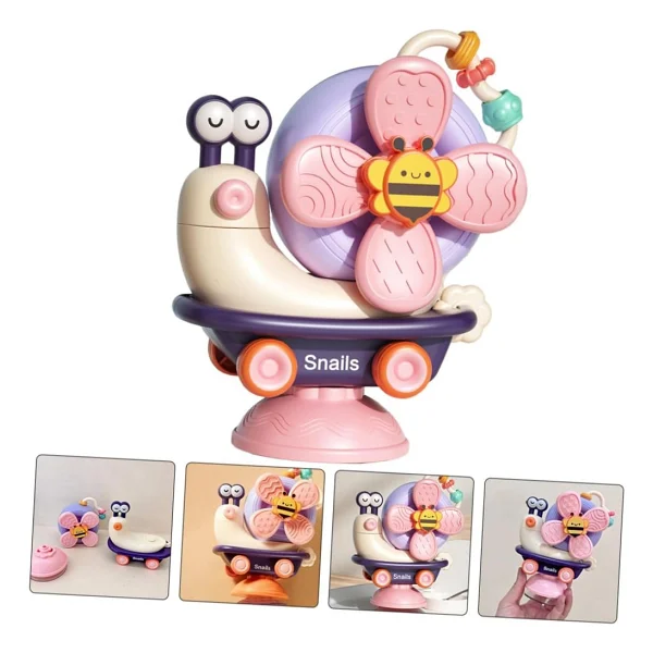 Learning Fun 3in1 Vantuzlu Duyusal Eğitici Oyuncak Salyangoz Mama Sandalyesi Oyuncağı Çıngıraklı - Görsel 3