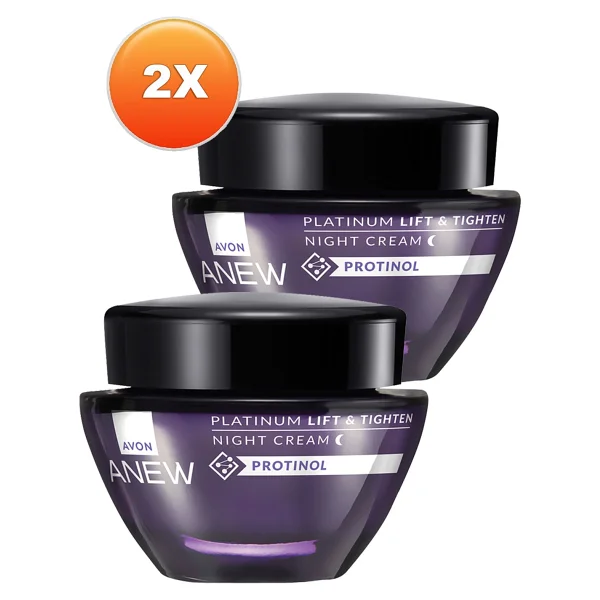 Avon Platinum Lift & Tighten Yaşlanma Karşıtı 50 ml 2 Adet Gece Kremi - Görsel 2