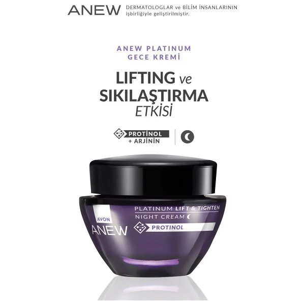 Avon Platinum Lift & Tighten Yaşlanma Karşıtı 50 ml 2 Adet Gece Kremi - Görsel 3