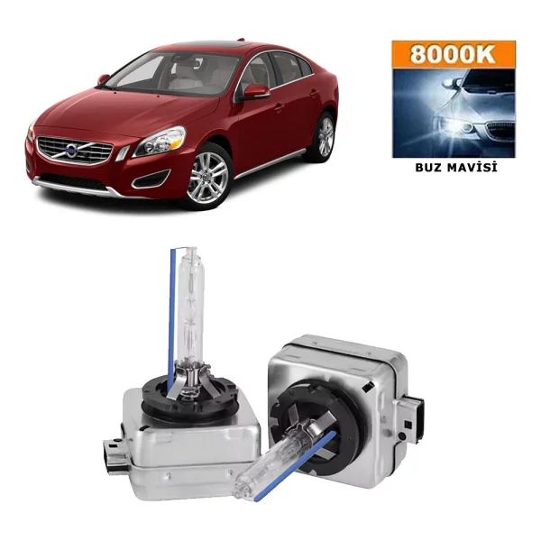 3 Tıkla Volvo s60 2010-2018 D3S / D3R 8000K Buz MavisiHID Xenon Ampul 2 Adet - Görsel 2