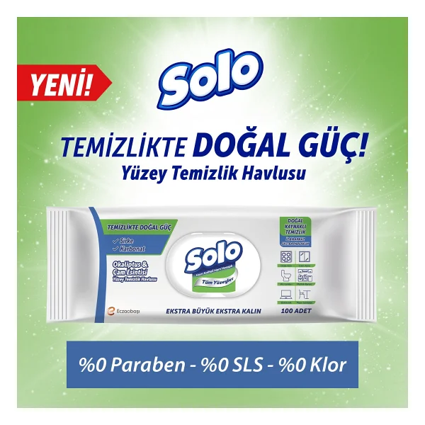 Solo Okaliptus & Çam Esintisi Yüzey Temizlik Havlusu 100 Yaprak - Görsel 4