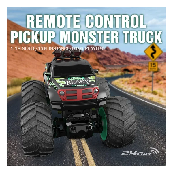 Gepettoys 1:18 Bigfoot Monster Car RC Uzaktan Kumandalı Araba - Görsel 5