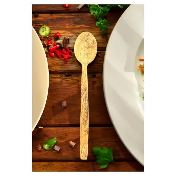 Zeytin Agaci Kasik 25 Cm El Yapimi Ahsap Kasik Dogal Agac - Görsel 4