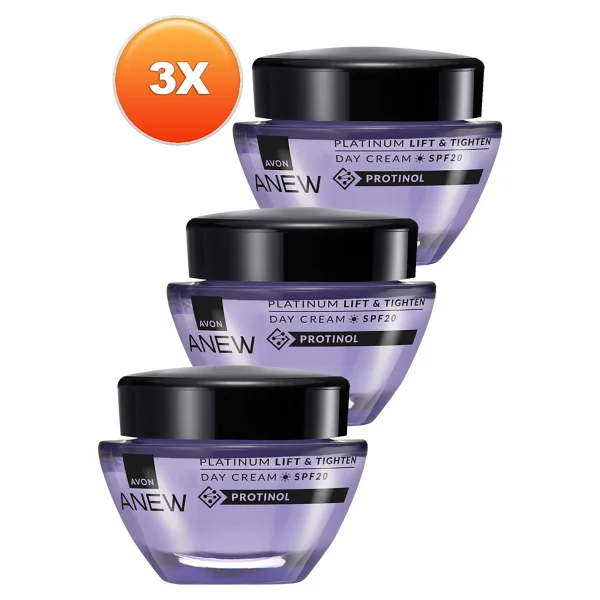 Avon Anew Platinum Lift & Tighten Gündüz Kremi SPF20 50 Ml. Üçlü Set - Görsel 2