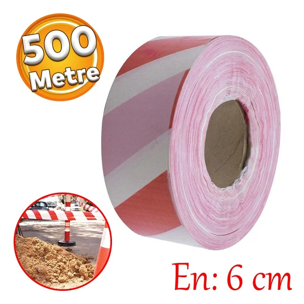 Badem10 Emniyet Şeridi İkaz Uyarı Uyarıcı Bandı 500 Metre Bant En 6 cm İnşaat Kaza Olay Yeri Otopark Konut - Görsel 6