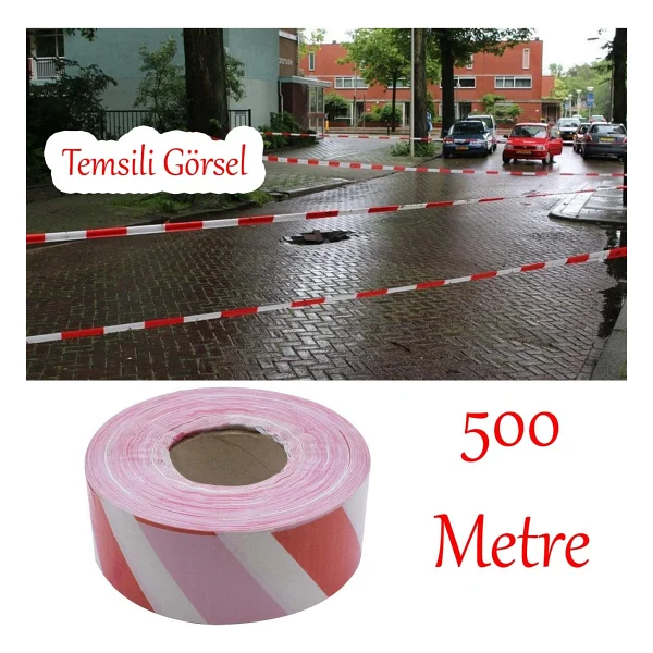Badem10 Emniyet Şeridi İkaz Uyarı Uyarıcı Bandı 500 Metre Bant En 6 cm İnşaat Kaza Olay Yeri Otopark Konut - Görsel 5