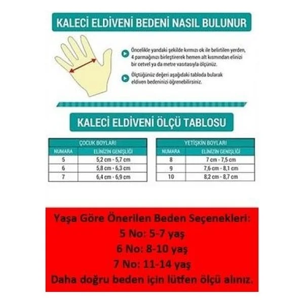 Liggo Reflex Yetişkin ve Çocuk Kaleci Eldiveni Bilek Bandajlı 5-6-7-8-9-10 Numara - Turuncu - Görsel 2