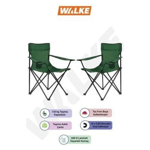 Walke Katlanır 2'li Kamp Sandalyesi - Görsel 9