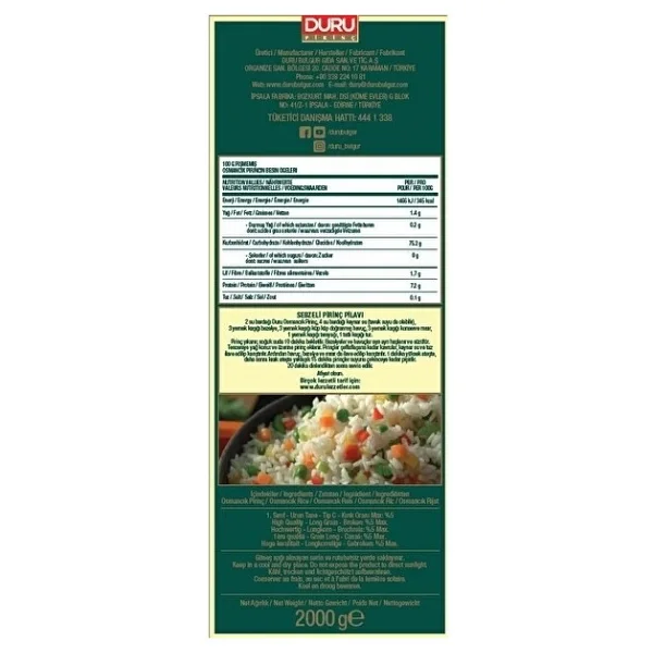 Duru Osmancık Pirinç 2 kg - Görsel 2
