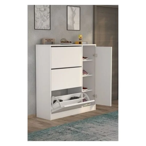 Moonlife Milano Dolaplı 3 Düşer Kapaklı Ayakkabılık - Görsel 2