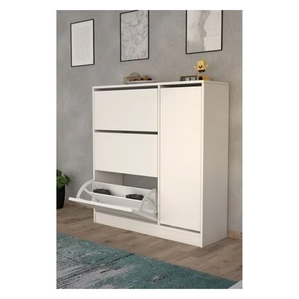 Moonlife Milano Dolaplı 3 Düşer Kapaklı Ayakkabılık - Görsel 3