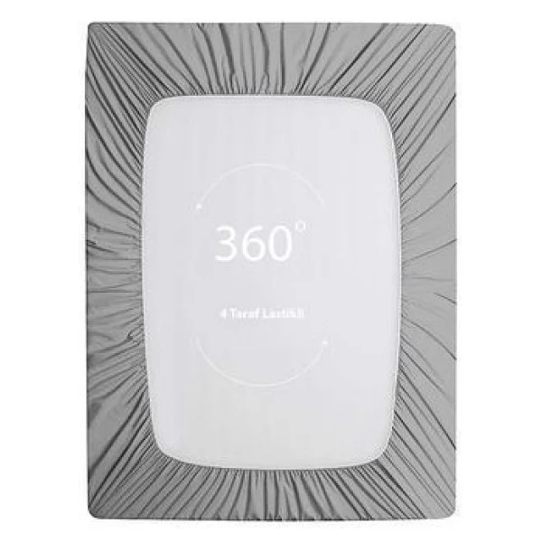 Soley Jersey Doğal Pamuklu Tek Kişilik 100 x 200 Lastikli Çarşaf - Gri - 100 x 200 cm - Görsel 3