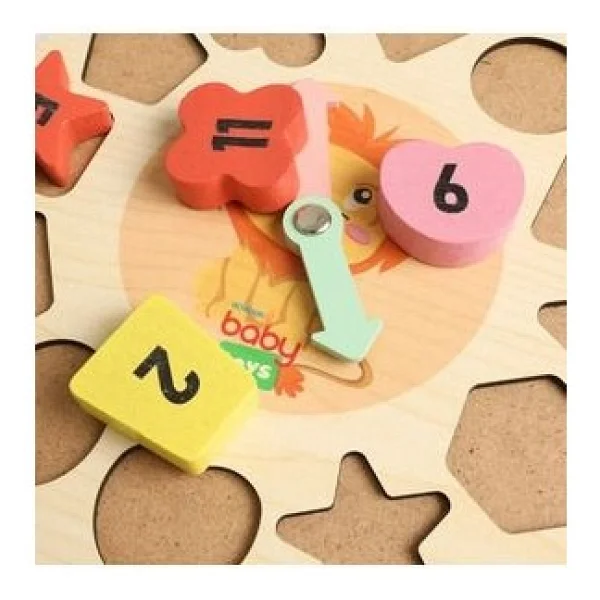 Baby&Toys Montessori Ahşap Puzzle Saat - Görsel 3