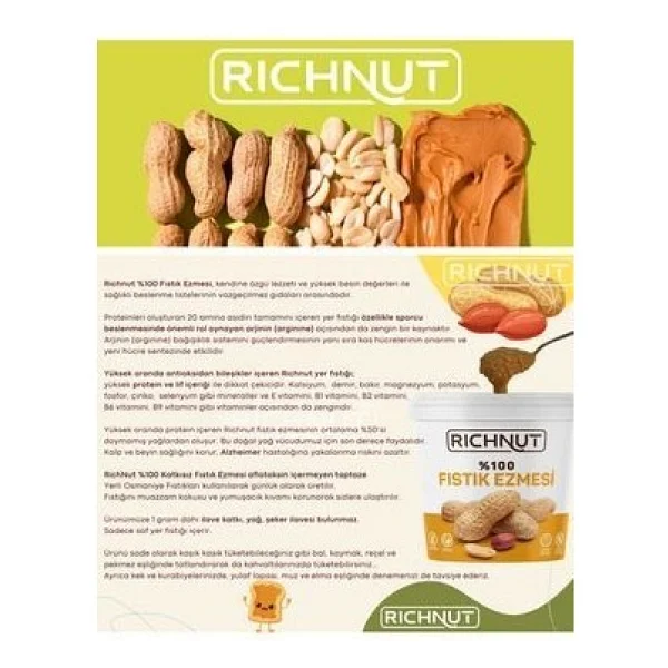 Deva Çiftliği Şekersiz Doğal Fıstık Ezmesi 1 kg 2'li - Görsel 3
