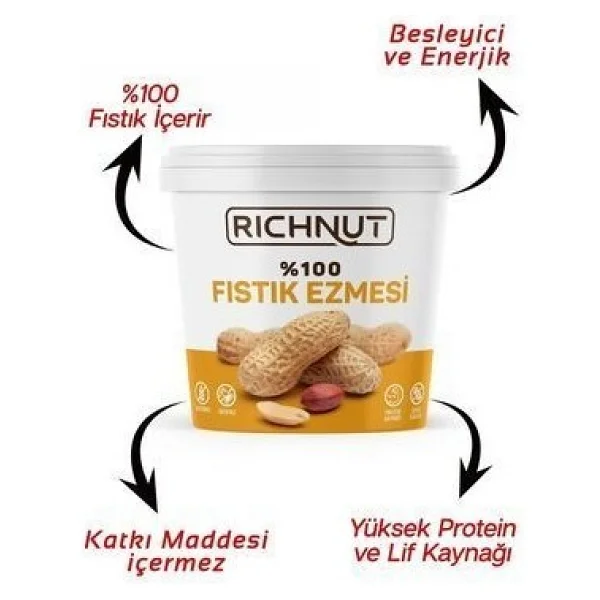 Deva Çiftliği Şekersiz Doğal Fıstık Ezmesi 1 kg 2'li - Görsel 4