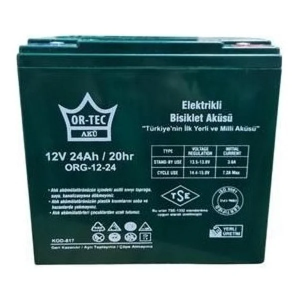 Or-Tec Jel Akü 6'lı Set 12V 24Ah Yüksek Performans Elektrikli Bisiklet ve Motosiklet Uyumlu - Görsel 3