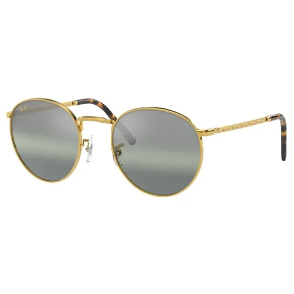 Ray-Ban New Round 3637 9196G4 Gold-Silver/Green Polarize Güneş Gözlüğü - Görsel 2