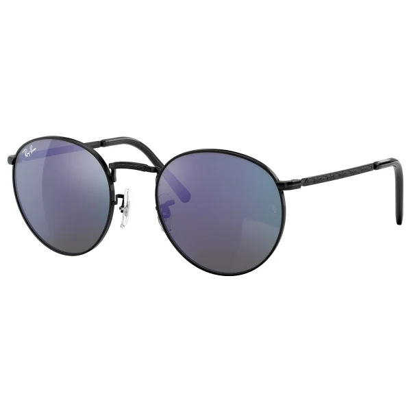 Ray-Ban New Round 3637 002/G1 Black-Blue Aynalı Güneş Gözlüğü - Görsel 4