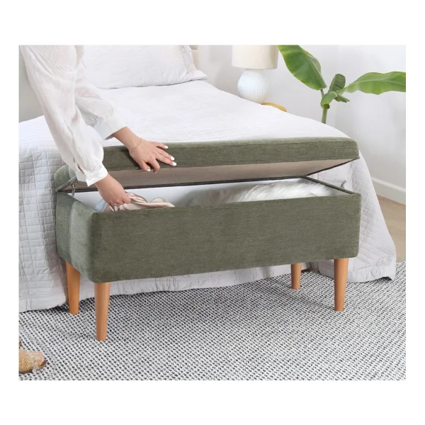 Lorence Home Glend Sandıklı Bench Puf - Yeşil - Görsel 4