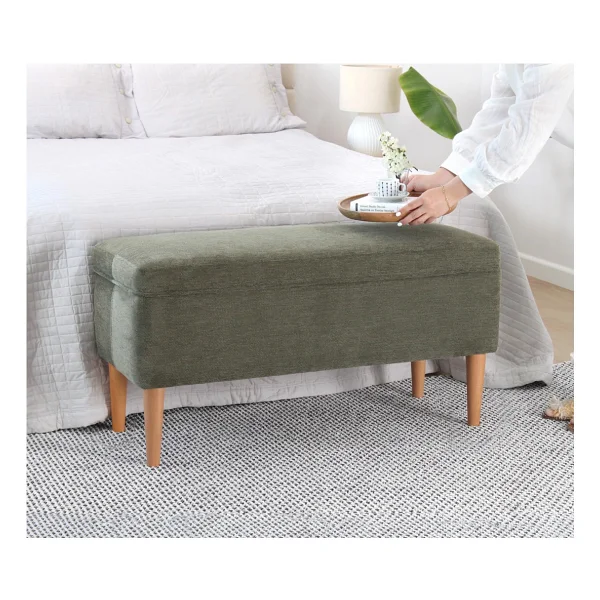 Lorence Home Glend Sandıklı Bench Puf - Yeşil - Görsel 5