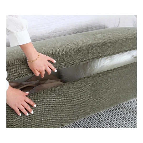 Lorence Home Glend Sandıklı Bench Puf - Yeşil - Görsel 6