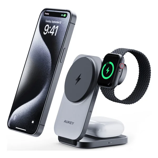 Aukey LC-MC312 15 W 3in1 Kablosuz Şarj Aleti - Görsel 6