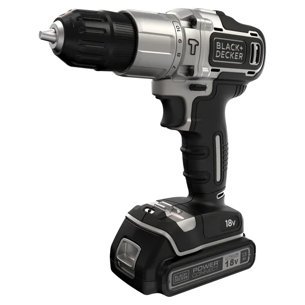 Black+Decker BDCHD18SC1K-QW Tek Akülü 1.5 Ah 18 V Vidalama Makinesi - Görsel 3