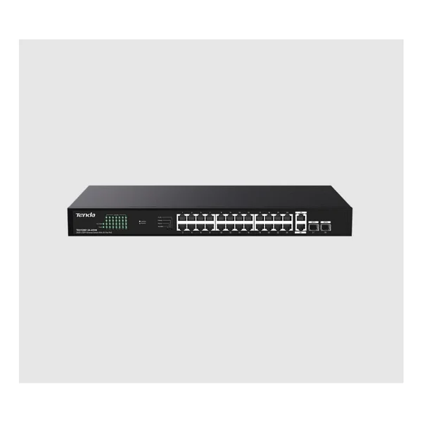 Tenda TEG1128P-24-410W 24 Port 10/100/1000 PoE 2 Port Uplink +2 SFP 410W Yonetilemez Rack Mount Switch - Görsel 8