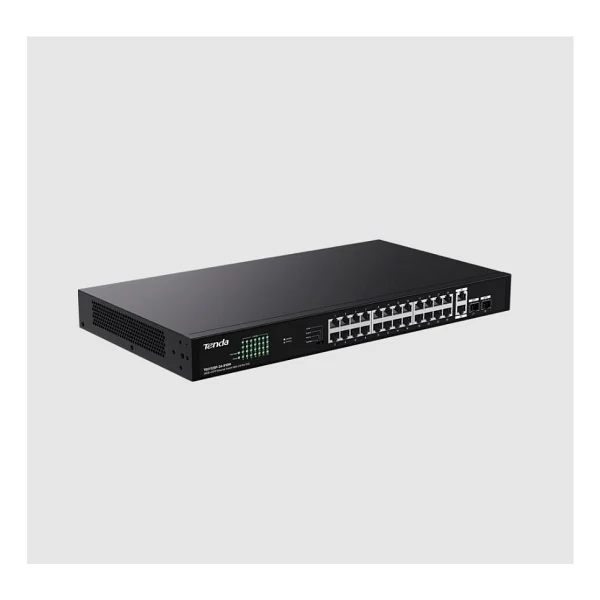 Tenda TEG1128P-24-410W 24 Port 10/100/1000 PoE 2 Port Uplink +2 SFP 410W Yonetilemez Rack Mount Switch - Görsel 10