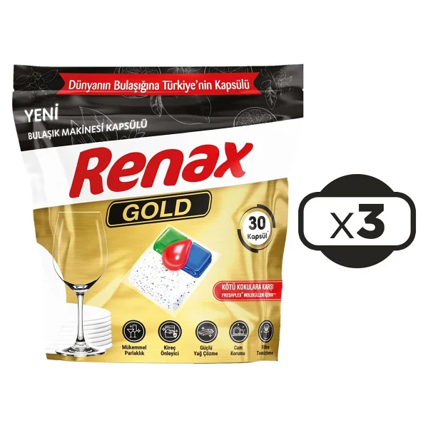 Renax Gold Bulaşık Makinesi Tableti 30'lu 3 Adet - Görsel 2