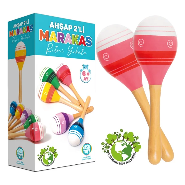Circle Toys Ritmi Yakala Ahşap 2'li Marakas Seti - Görsel 7